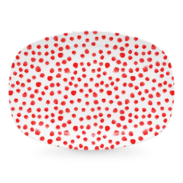 Red Dotty Platter