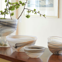 Alabaster Marbled Large Oval Vase