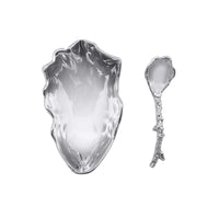 Oyster Dish with Coral Spoon | Mariposa Table Accessories